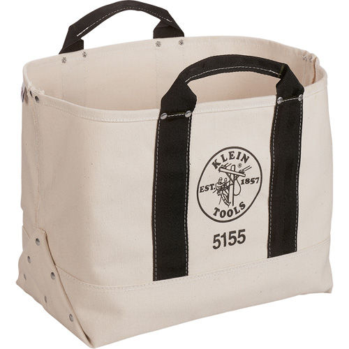 Heavy-Duty 17" Tool Bag, Canvas, 1 Pockets, Beige/Black Fastek