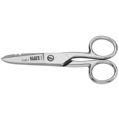 Nickel-Plated Electrician's Scissors, 5-1/4", Rings Handle Fastek