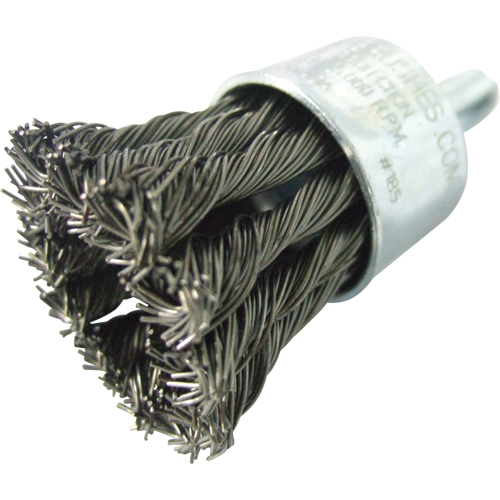 Knotted Wire End Brushes, 1" Dia., 0.020" Wire Dia., 1/4" Shank Fastek