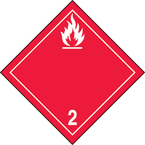 TDG Shipping Labels, Class 2.1, Flammable Gases, Vinyl Fastek