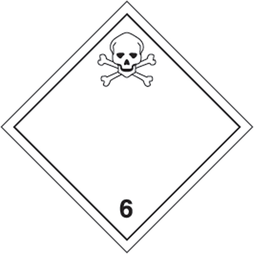 TDG Shipping Labels, Class 6.1, Toxic Substances, Vinyl Fastek
