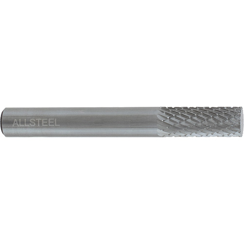 AllSteel Cylindrical Shape Carbide Burr, SA-3, 3/8" Dia., 1/4" Shank, 3/4" Depth of Cut Fastek