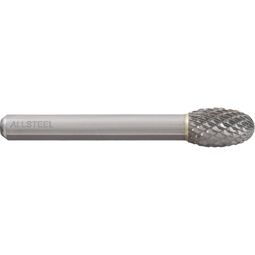 AllSteel Egg Shape Carbide Burr, SE-5, 1/2" Dia., 1/4" Shank, 7/8" Depth of Cut Fastek