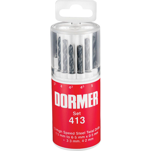 Jeu de forets courts, 13 morceaux, Acier rapide Fastek