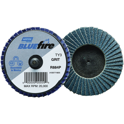BlueFire&reg; R884P Mini Flap Disc, 2" x Type 27, 40 Grit, Zirconia Alumina Fastek