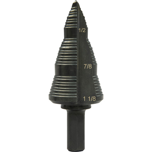 #9 Multi-Hole Step Bit, 3/16" - 1-1/8" , High Speed Steel Fastek