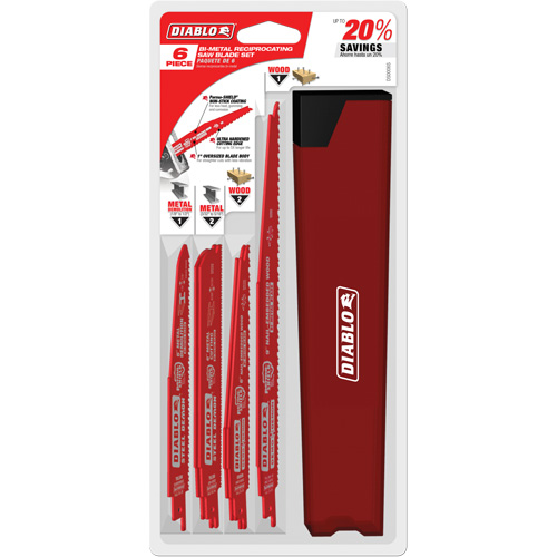 Ensemble de lames de scie alternative pour la coupe/d&eacute;molition du bois avec clous Fastek