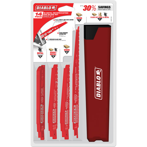 Nail-Embedded Wood & Metal Demo Reciprocating Saw Blade Set Fastek