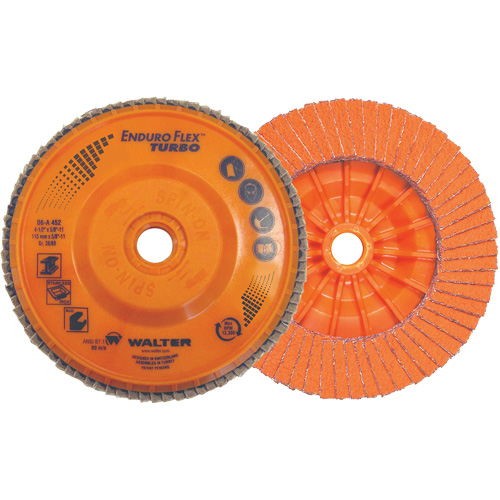 Enduro-Flex Turbo Flap Disc, 4-1/2" x 5/8"-11, 36/60 Grit Fastek