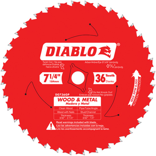 Steel Demon Cermet II Saw Blade, 7-1/4", 36 Teeth, Metal Use Fastek