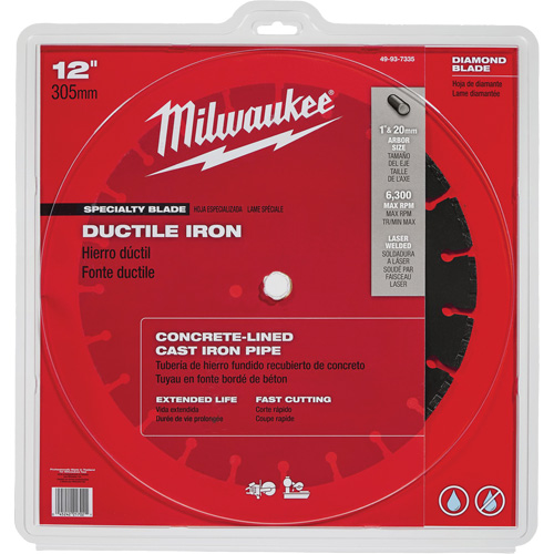 Lame de scie circulaire pour la fonte ductile, 12", Pour Fonte ductile Fastek