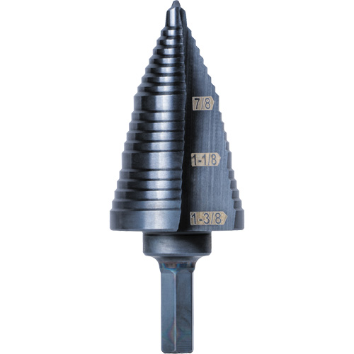 3-Step Drill Bit, 7/8" - 1-3/8" , High Speed Steel Fastek