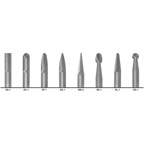 1855 Double Cut Carbide Burr Set, 8 Pieces Fastek