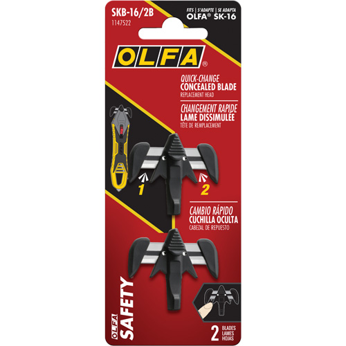 Quick-Change Concealed Blade Replacement Heads, Single Style Fastek