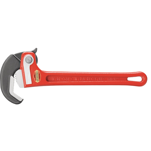 RapidGrip Pipe Wrench, 1" Jaw Capacity, 10" Long Fastek