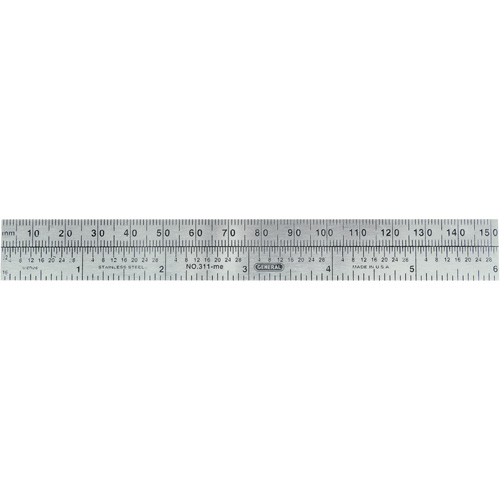 Economy Precision Flexible Ruler, 6" L, Steel Fastek