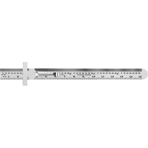 Economy Precision Flexible Ruler, 6" L, Steel Fastek
