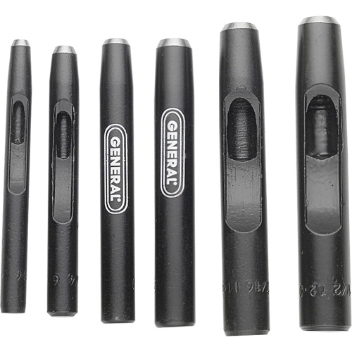 Hollow Steel Punch Set, 6 Pieces Fastek