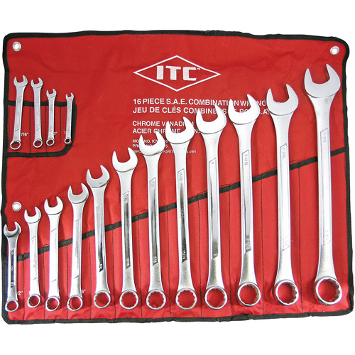 ICW-16 Professional Raised Panel Wrench Set, Combination, 16 Pieces, Imperial Fastek