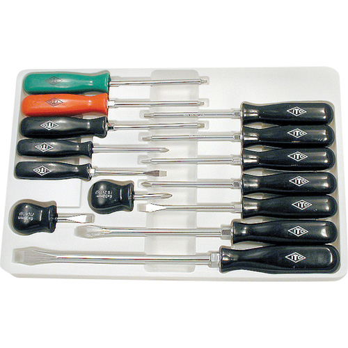 ISD-14 ITC&reg; Professional ABS Handle Screwdriver Set, 14 Pcs., Magnetic Fastek