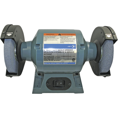 Meuleuse d'&eacute;tabli robuste BGC-6, Dia de roue 6", 1/3 CV Fastek