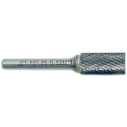 End-Cut Cylindrical Burr, 1/2" Dia., 1/4" Shank, 1" Depth of Cut Fastek