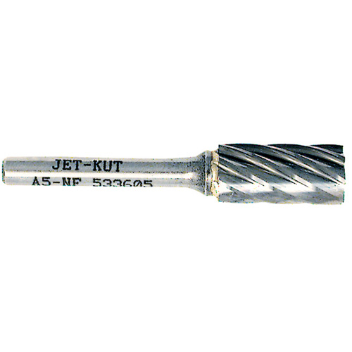 A5-NF JET-KUT&reg; Cylindrical Shape Bur for Aluminum/Non-ferrous Materials, 1/2" Dia., 1/4" Shank Fastek