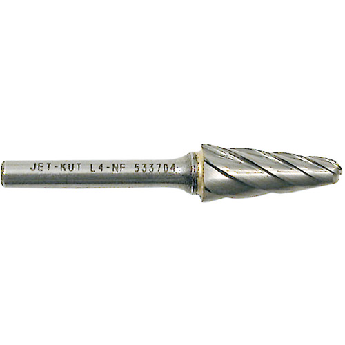 L4-NF 1/4" Taper Shape Bur for Aluminum/Non-ferrous Materials, 1/2" Dia. Fastek