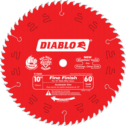 Contractor Saw Blades - Fine Finishing Saw Blades, 10", 60 Teeth, Wood Use Fastek