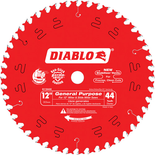 Saw Blades - General Purpose, 12", 44 Teeth, Wood Use Fastek