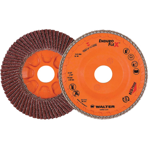 Enduro-Flex Flap Disc, 4-1/2" x 7/8", Type 27, 40 Grit, Zirconia Alumina Fastek