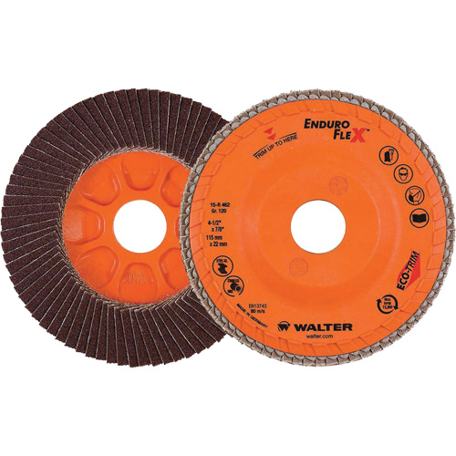 Enduro-Flex Flap Disc, 4-1/2" x 7/8", Type 27, 120 Grit, Zirconia Alumina Fastek