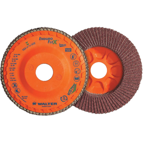 Enduro-Flex Stainless Flap Disc, 5" x 5", Type 27, 120 Grit, Zirconia Alumina Fastek
