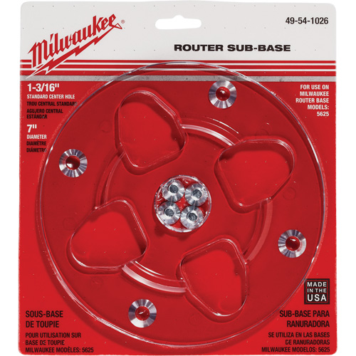 Embase transparente avec un diam&egrave;tre de 7" et un orifice central de 1-3/16" Fastek