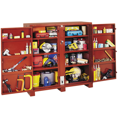 Jobsite Shelf Cabinet, Steel, 58.7 Cubic Feet, Red Fastek