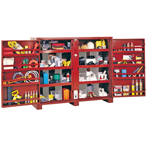 Jobsite Shelf Cabinet, Steel, 49 Cubic Feet, Red Fastek