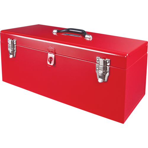 ATB100 Portable Tool Box with Metal Tool Tray, 8-3/4" D x 21" W x 9" H, Red Fastek