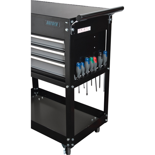 Utility Cart, 4 Drawers, 18" L x 33" W x 39" H, Black Fastek