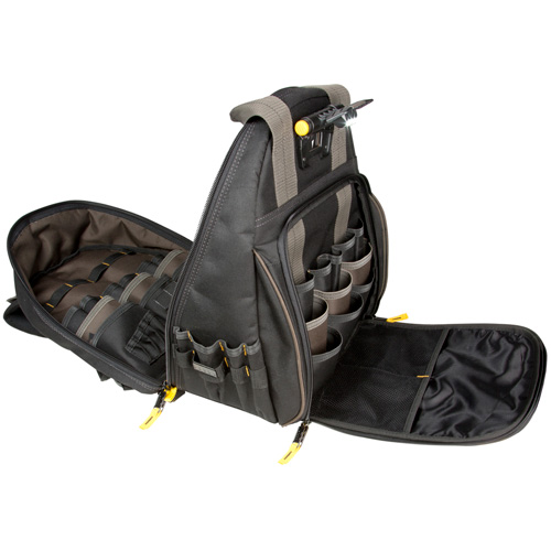 Techgear 53-Pocket Tool Backpack, 16" L x 13-1/4" W, Black, Polyester Fastek