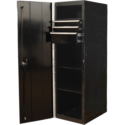 RX Series Side Cabinet, 3 Drawers, 19" W x 25" D x 61" H, Black Fastek