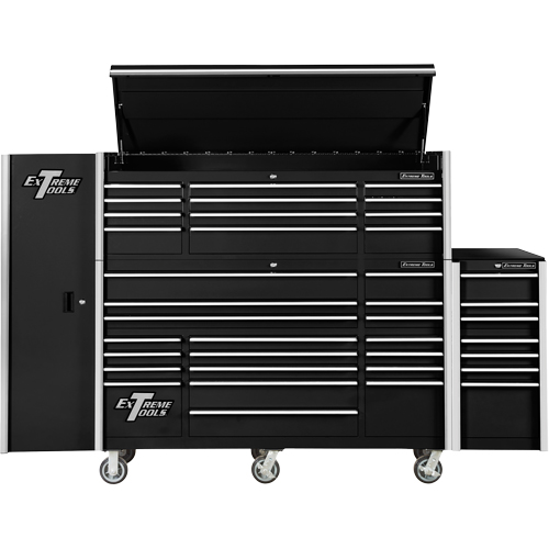 RX Series Side Cabinet, 3 Drawers, 19" W x 25" D x 61" H, Black Fastek