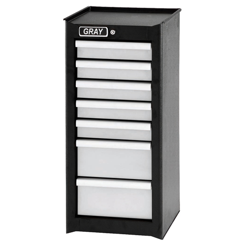 Side Rider Cabinet, 7 Drawers, 14-3/4" W x 18" D x 33.34" H, Black Fastek