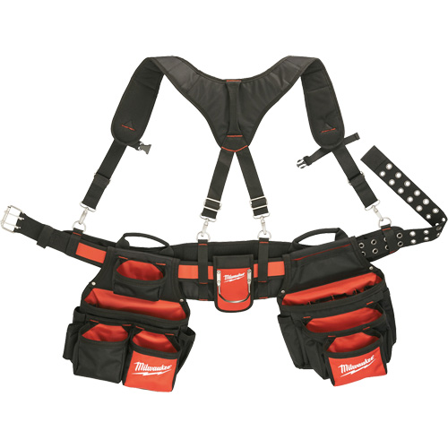 Contractor Work Belt With  Suspension Rig, Nylon, Black Fastek