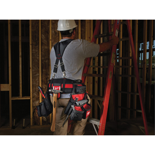 Contractor Work Belt With  Suspension Rig, Nylon, Black Fastek