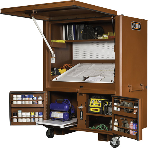 Field Office Jobsite Box, 33" W x 63" D x 80" H, Steel, Red Fastek