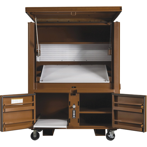 Field Office Jobsite Box, 33" W x 63" D x 80" H, Steel, Red Fastek