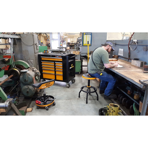 Powered Tool Cart, 11 Drawers, 42-1/2" W x 24-7/16" D x 41" H, Black/Orange Fastek