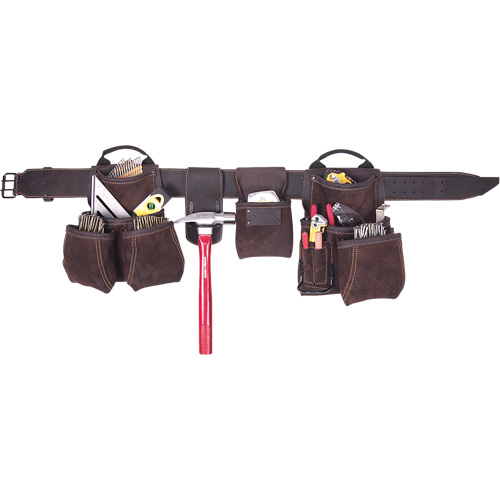 Deluxe Contractor's Tool Belt, Leather, Tan Fastek