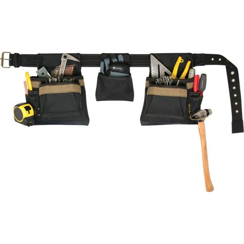 Deluxe Tool Belt Combo, Polyester, Black Fastek