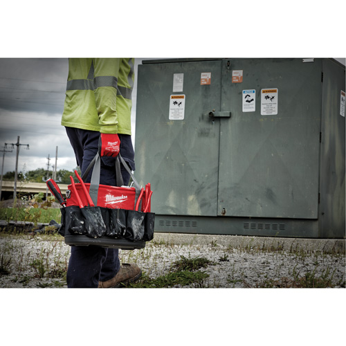 Utility Oval Bag, Ballistic Nylon, 24 Pockets, Black/Red Fastek